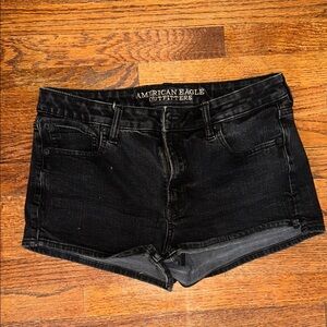 American Eagle Outfitters Black Denim Shortie Shorts